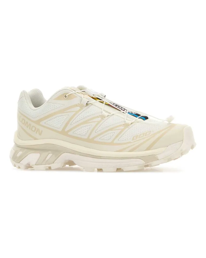 Salomon Unisex Cream Fabric And Rubber Xt-6 Sneakers Vanillaice-Vanillaice-Almondmilk Vanillaice/vanillaice/almondmilk Beige