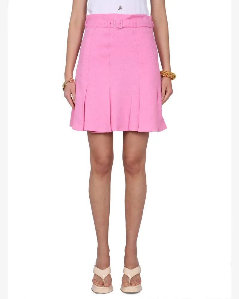 Patou Pleated Cotton Skirt — Pink Pink