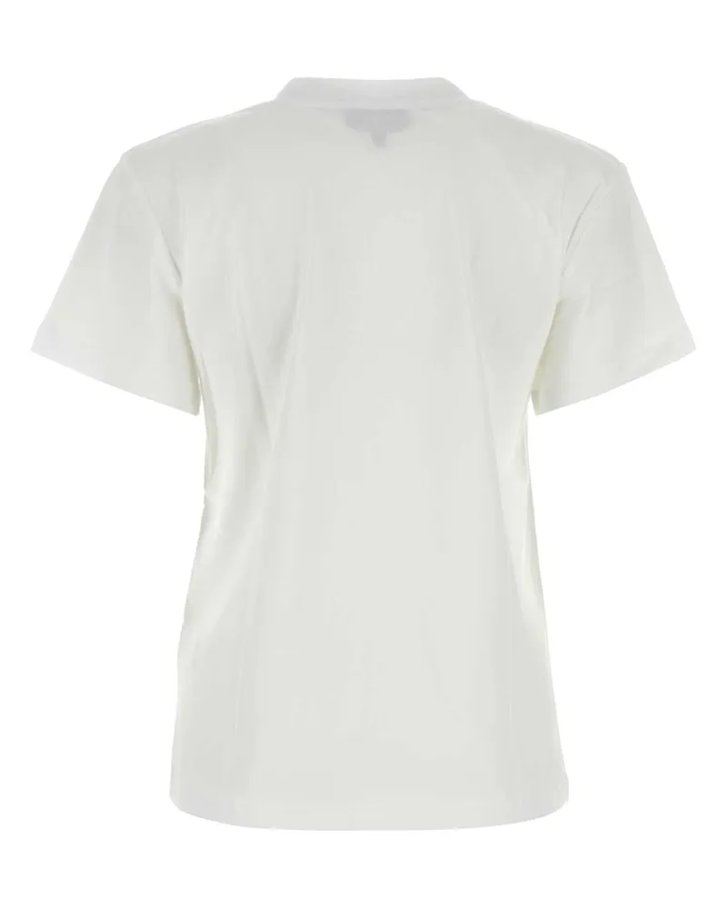 A.P.C. Women's White Cotton T-Shirt Blancdarknavy Coton Biologique White