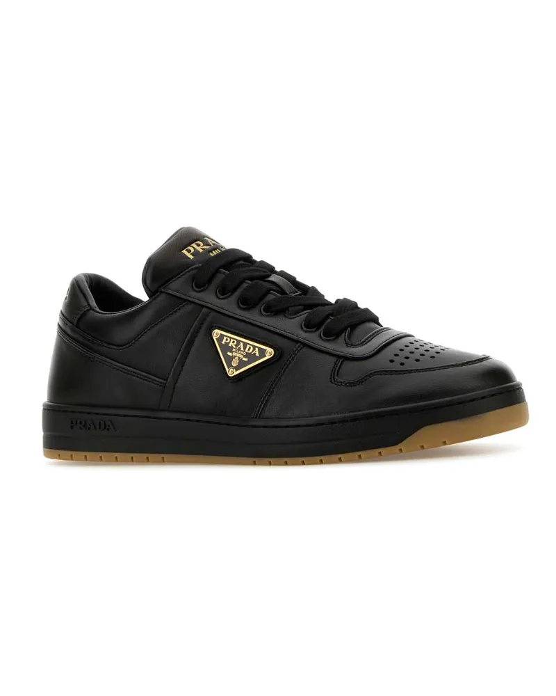 Prada Men's Black Nappa Leather Downtown Sneakers Nero Agnello Black