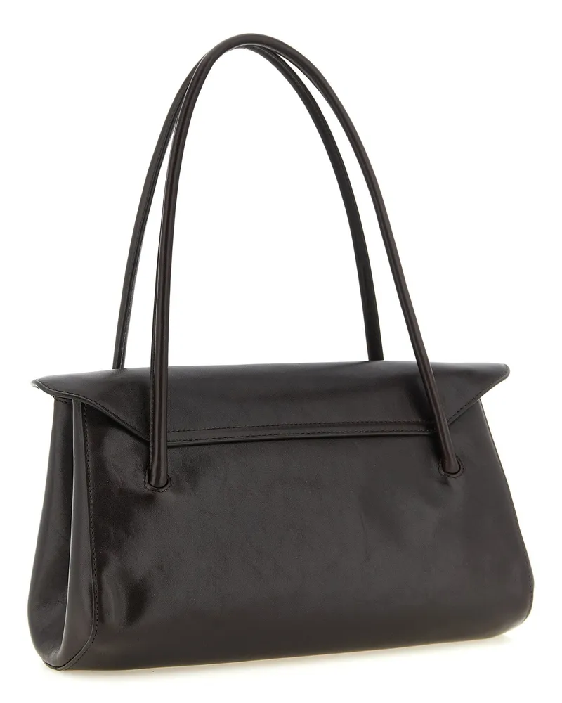 Marni Structured Calf Leather Shoulder Bag — Black Black