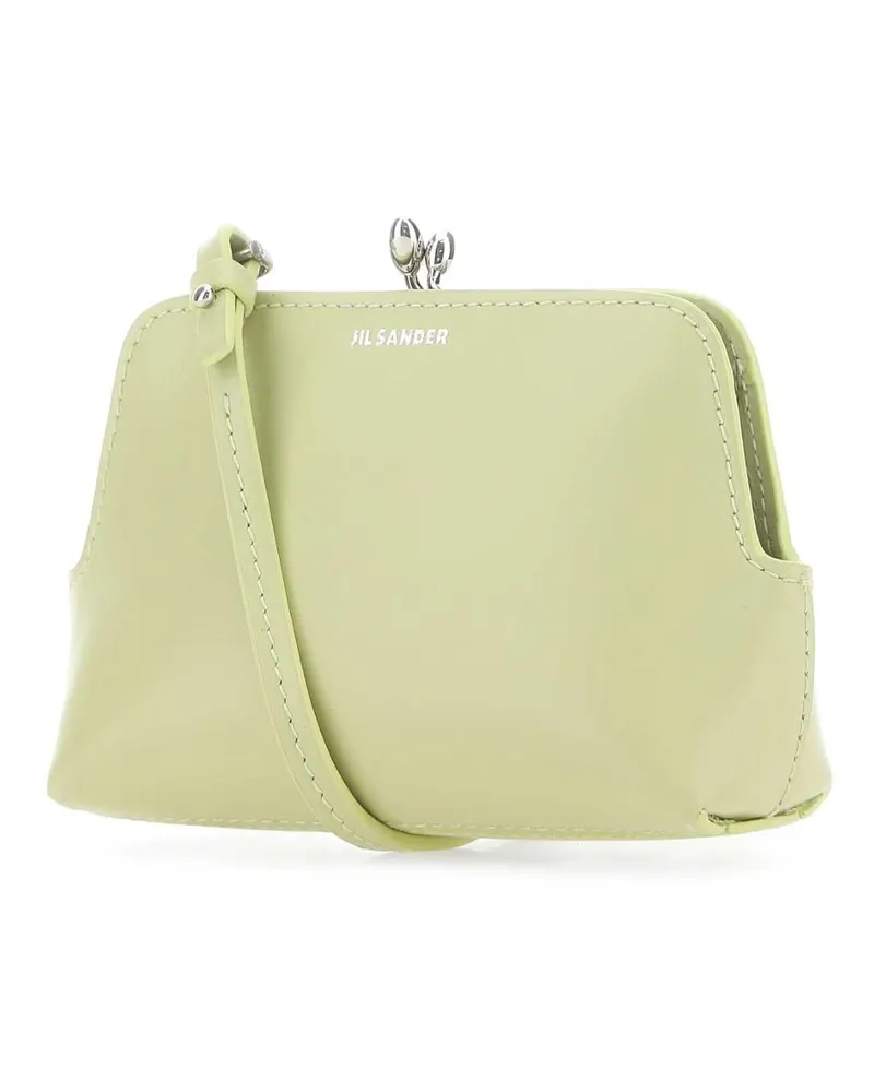 Jil Sander Women's Pastel Green Leather Micro Goji Crossbody Bag 330 Borse A Tracolla Green