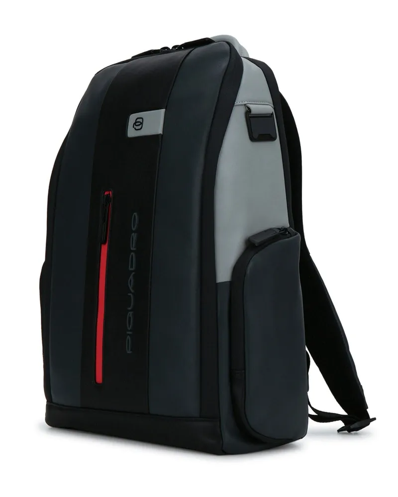 Piquadro Pelle PC 14 Leather Backpack — Black Black