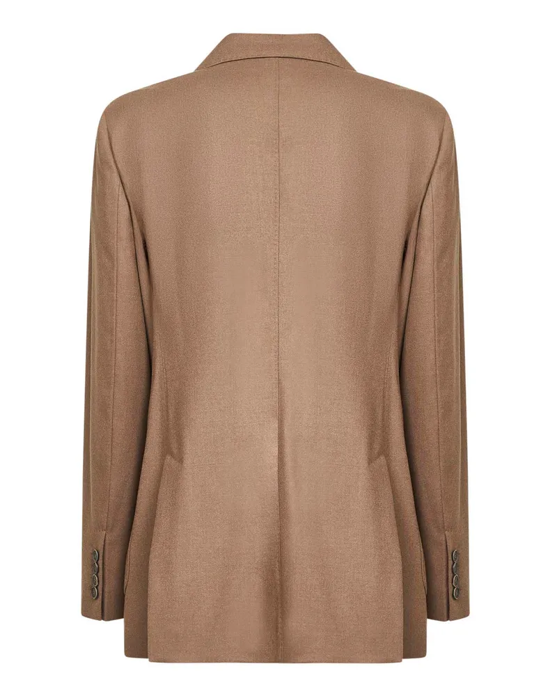 Max Mara Women's Blazer Tobacco Stretch Cashmere Jacket Brown