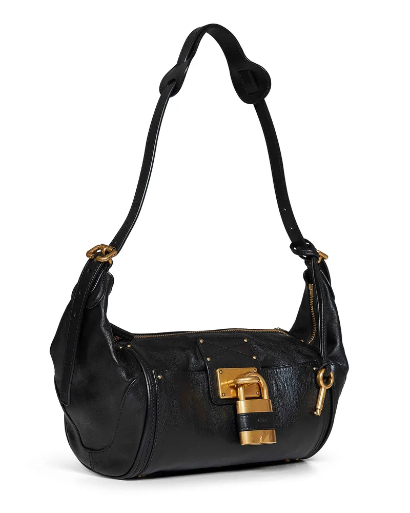 Chloé Women's Crossbody Bag Paddington Black Calf Leather Shoulder Black