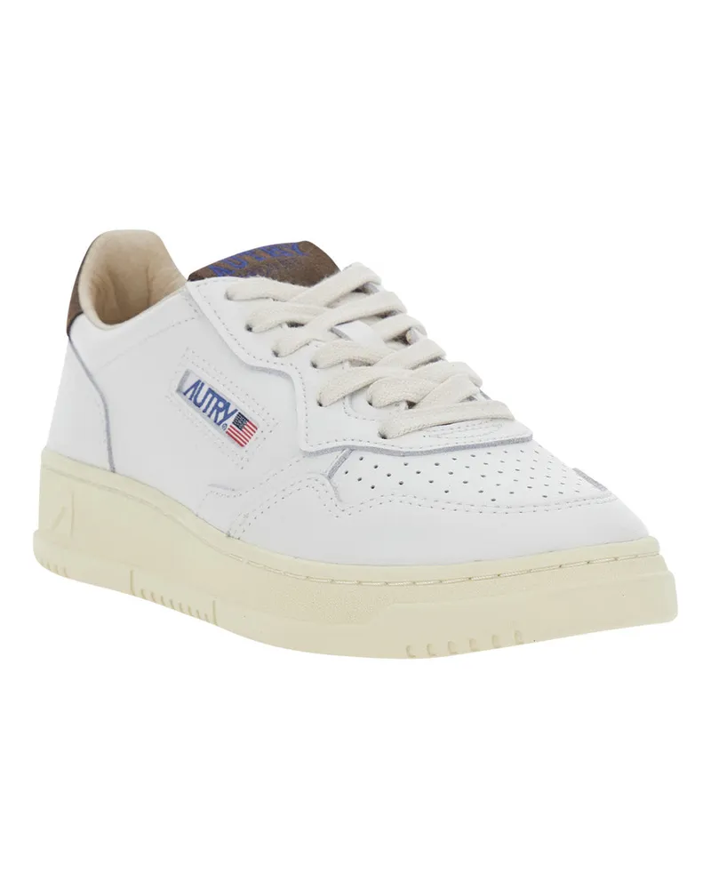 AUTRY Women's Trainers With Leather Details — White Upper Sneaker White
