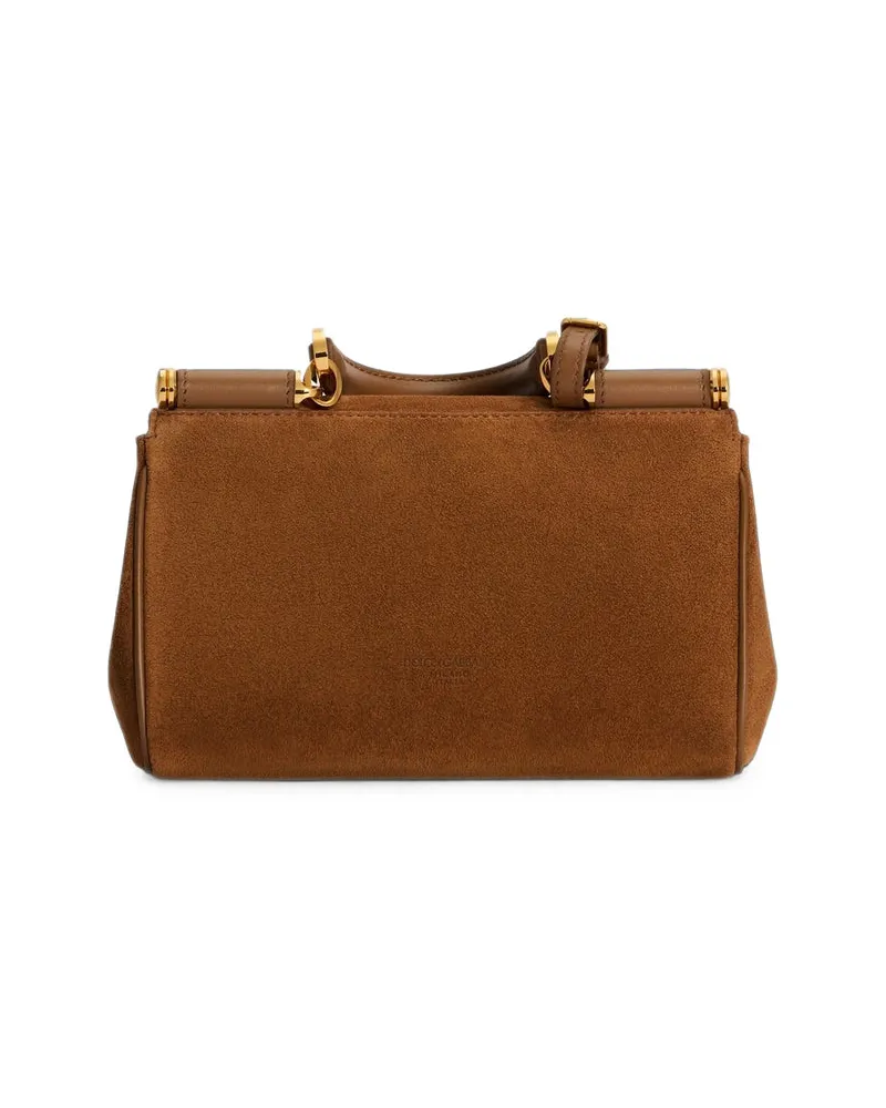 Dolce & Gabbana Canvas and Calf Leather Shoulder Bag — Brown Brown