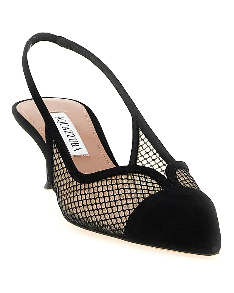 Aquazzura Women's Black Textile Mid Heel Pumps Black
