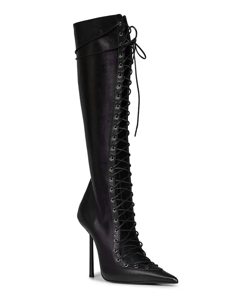 Le Silla Women's Knee-High Boots Colette Black Nappa Leather Lambskin Black