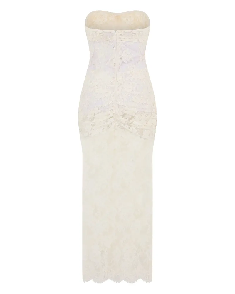 THE MANNEI Women's Long Lace Dress White Cotton White