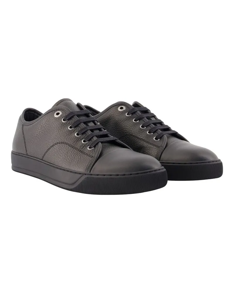 Lanvin Men's Dbb1 Sneakers -  Leather Black Calfskin Shoes Black