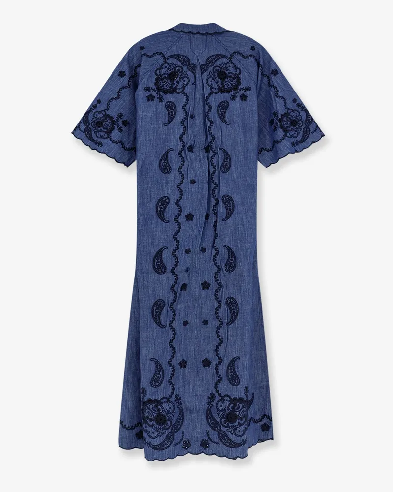 Zimmermann Women's Long Denim Dress Aster Blue Cotton Blue