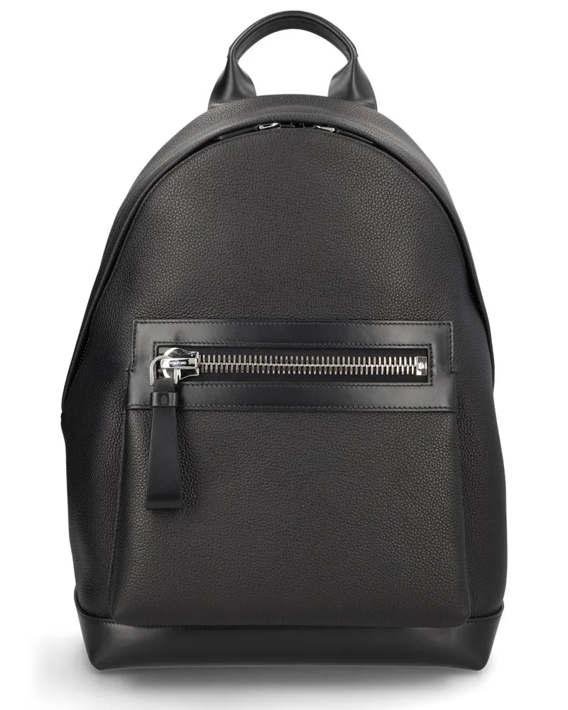 Tom Ford Men's Backpack Buckley Leather Black Backpacks Black