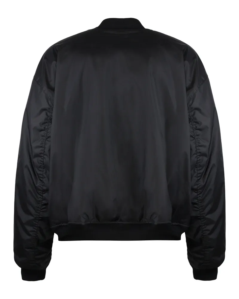 Balenciaga Men's Technical Fabric Bomber Jacket Black Polyamide; Cotton; Polyester Black