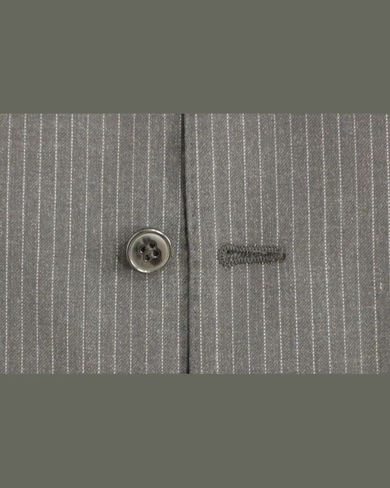 Dolce & Gabbana Men's Gray Striped Wool Single Breasted Vest Black Viscose Clothing Gray