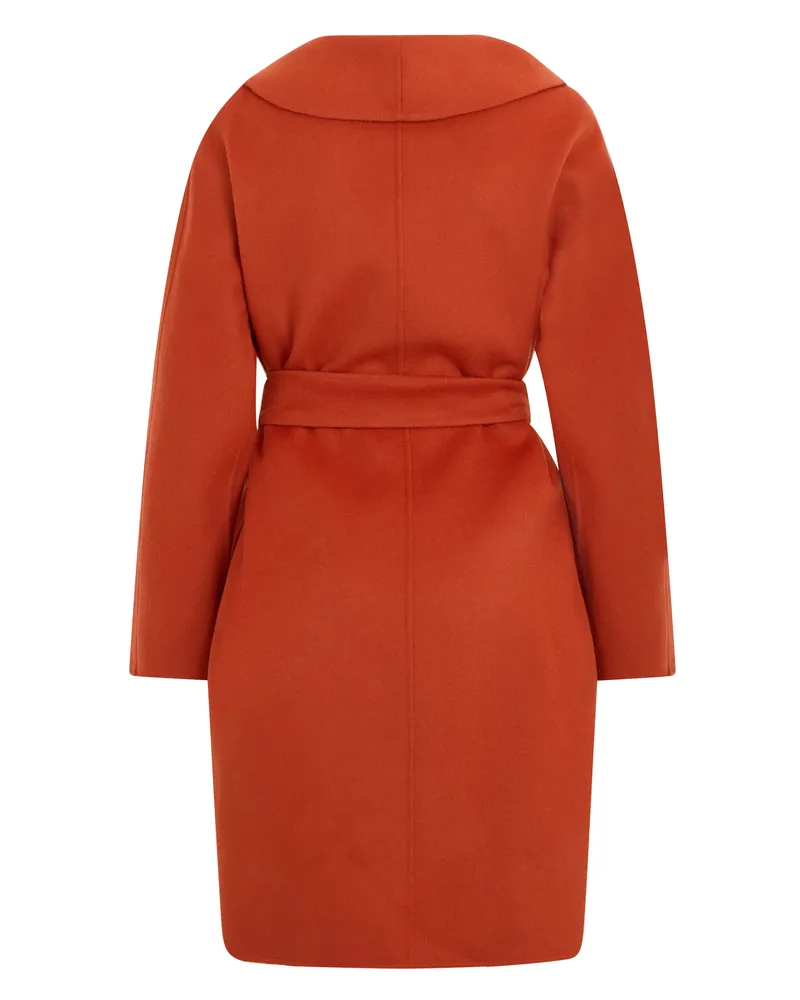 Max Mara Women's Coat Wool-Cashmere-Silk Terracotta Virgin Wool Red