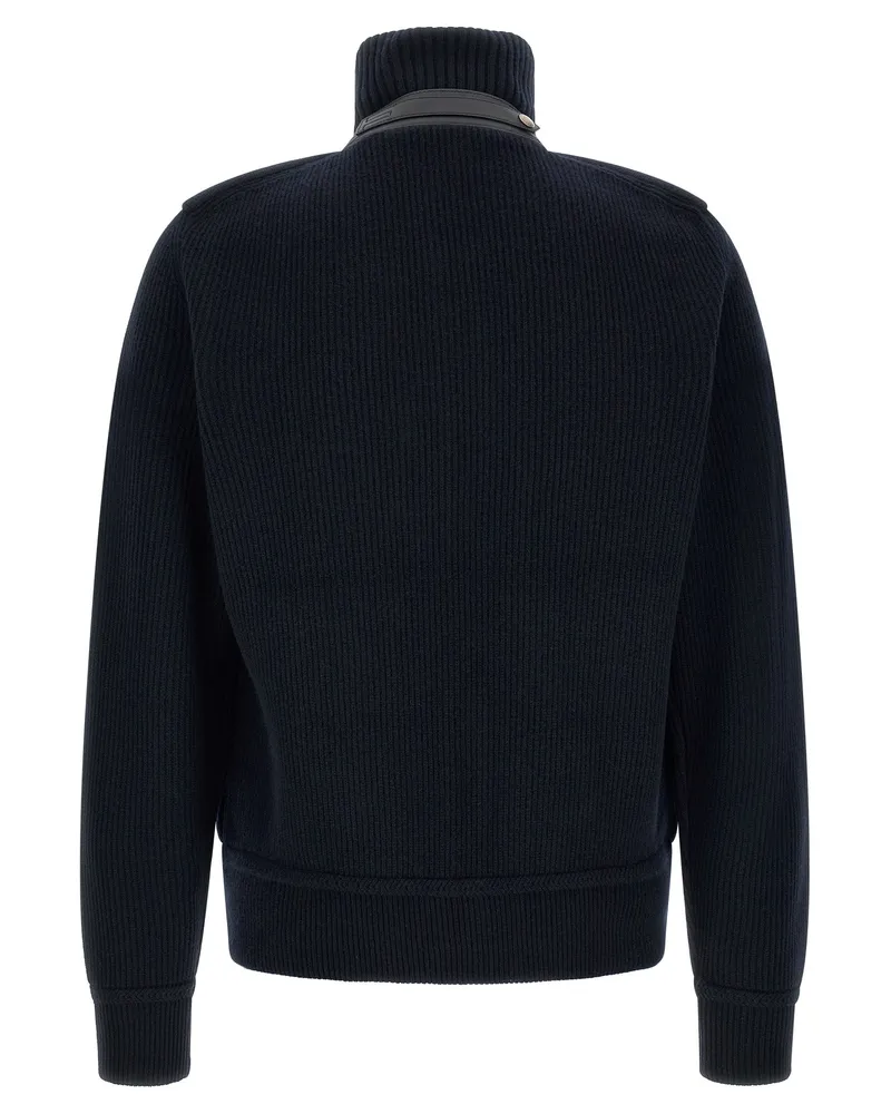 Tom Ford Men's Blue Virgin Wool Full-Length Jacket Clothing Navy