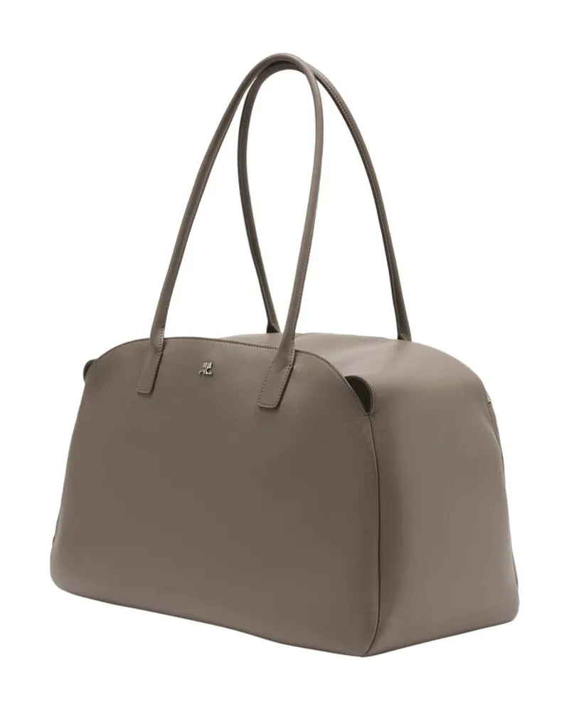 Courrèges Women's Xxl Strip Shoulder Bag -  Leather Brown Cowhide Shoulder-Hobo-Bags Brown