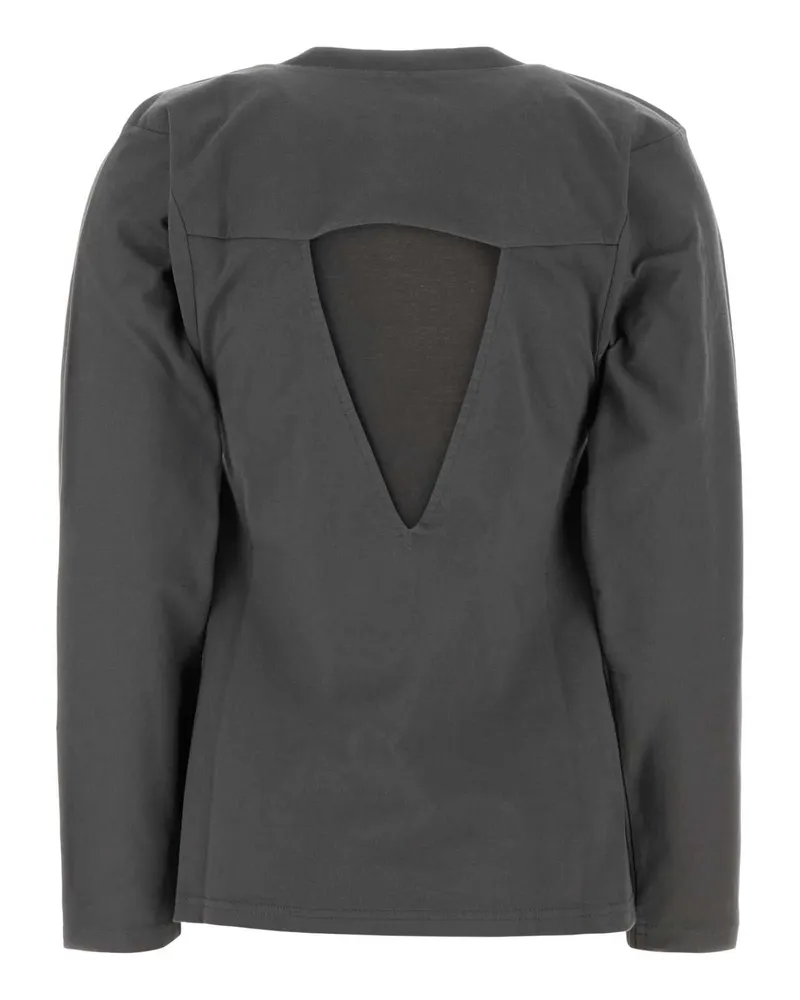 Jil Sander Women's Dark Grey Cotton T-Shirt Pebble Exterior Gray