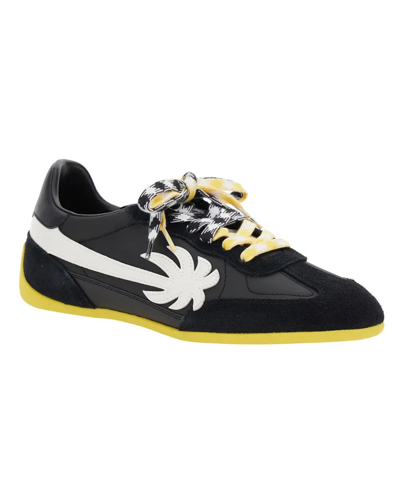 Palm Angels Men's Pa 5 Black Low Top Sneakers Calf Trainers Black