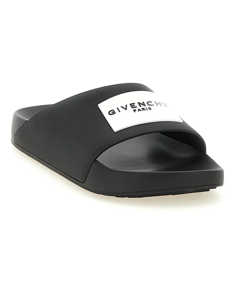 Givenchy Label Logo Mules — Black Black