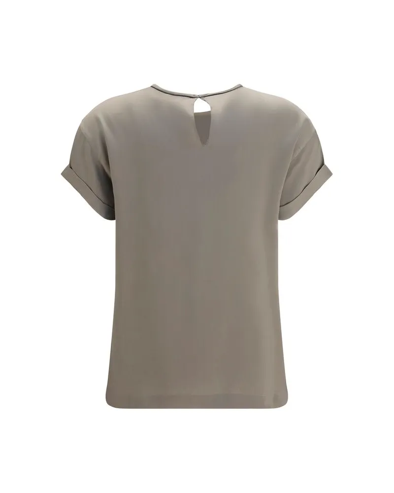 Brunello Cucinelli Women Beige Elastane Blouse Beige