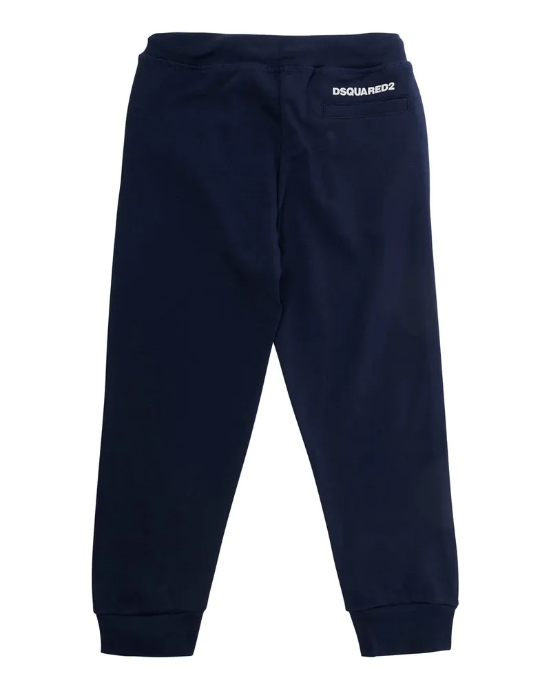 Dsquared2 Boys' Pants Cotton Blue Trousers Blue