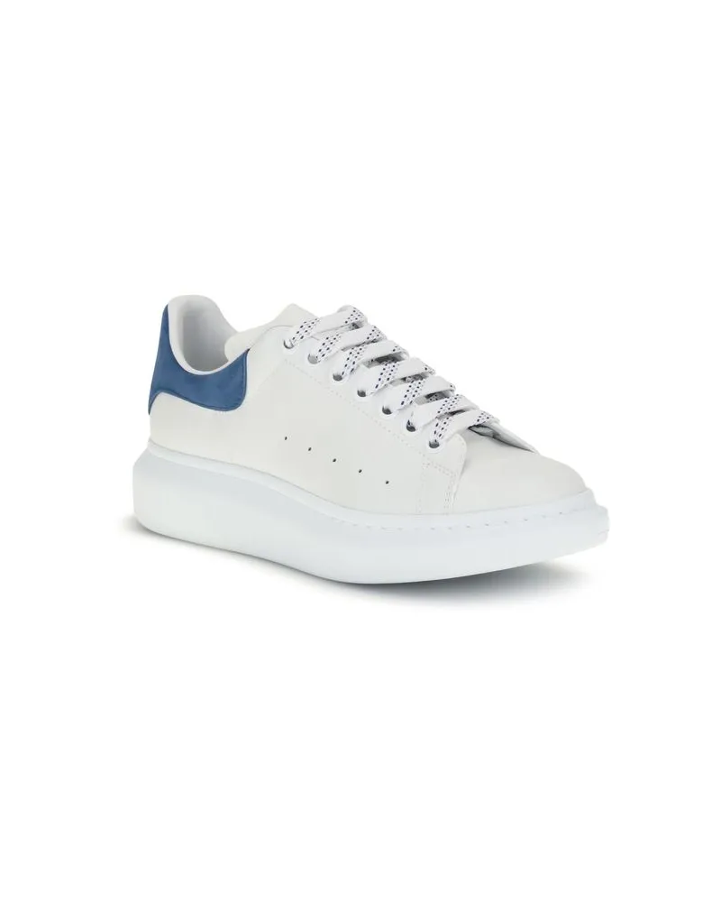 Alexander McQueen Men's White Calf Leather Bos Taurus Platform Sneakers White