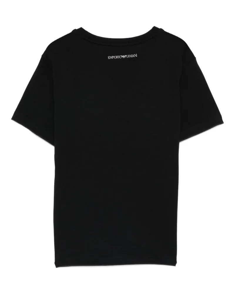 Emporio Armani Logo-Embellished Cotton T-Shirt — Black Black