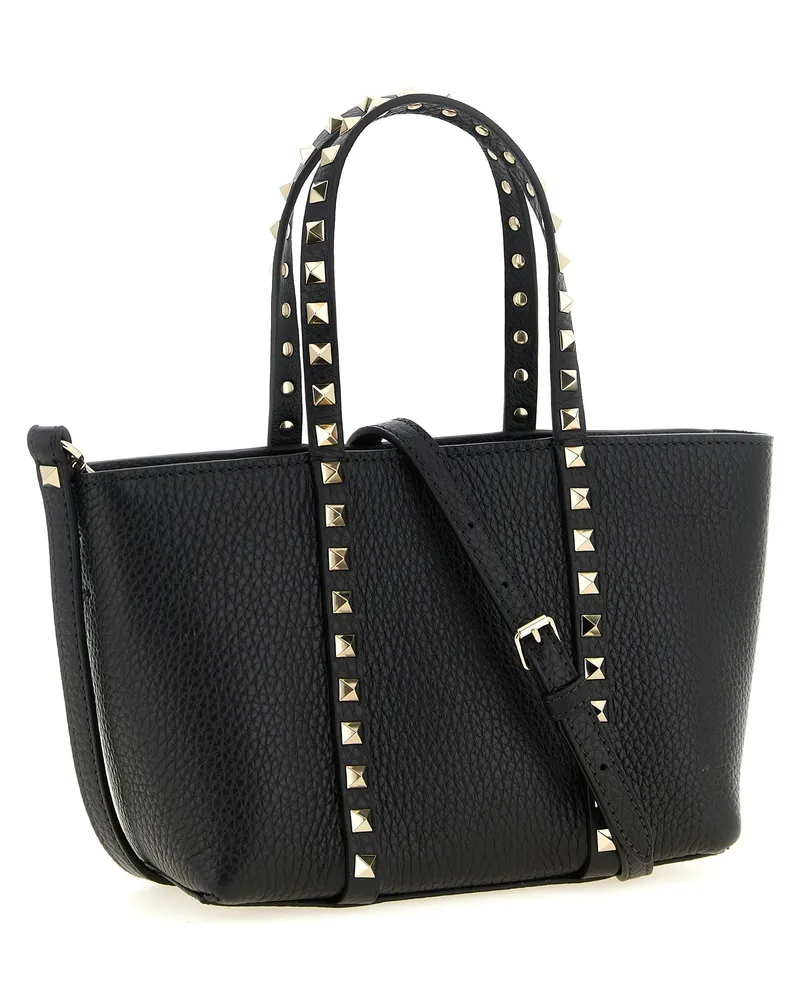 Valentino Garavani Women's Rockstud Tote Black Calfskin Leather Black