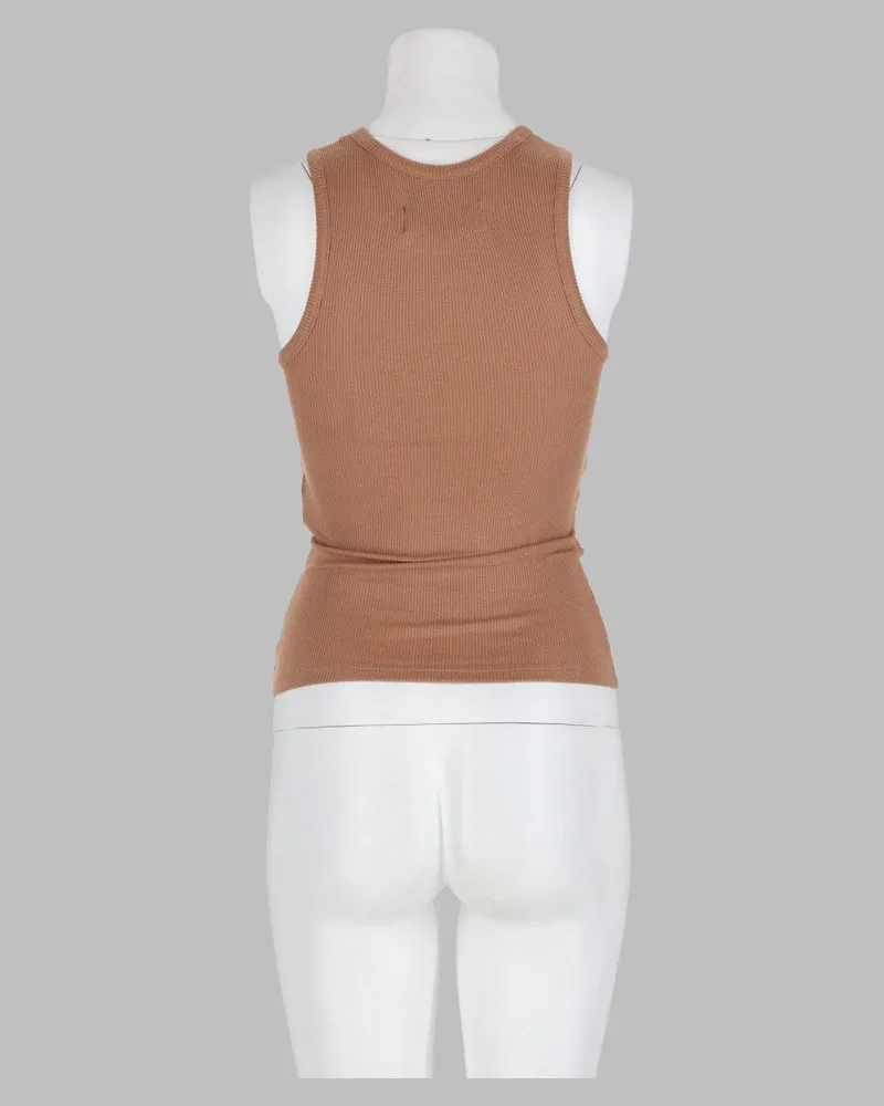 Vivienne Westwood Viscose Ribbed Tank Top — Beige Beige