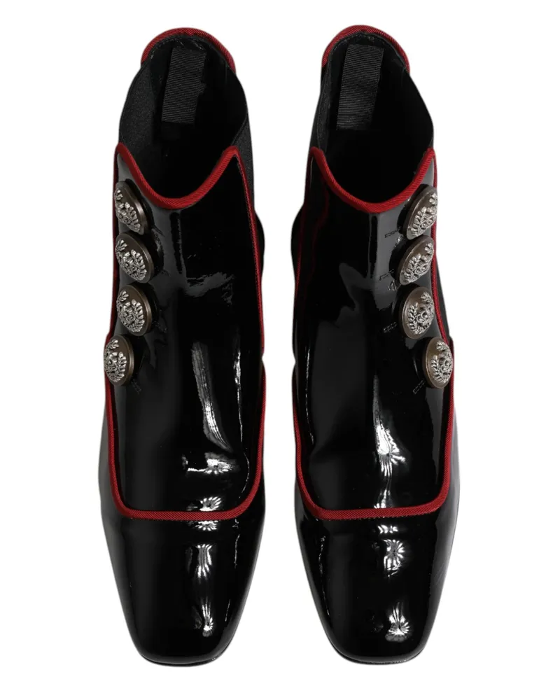 Dolce & Gabbana Women's Black Jackie Buttoned Chelsea Boots Shoes Black