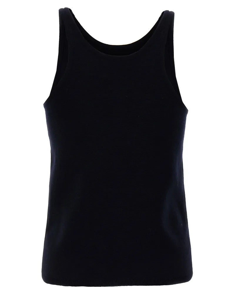 Max Mara Women's Blue Virgin Wool Tank Tops Blue