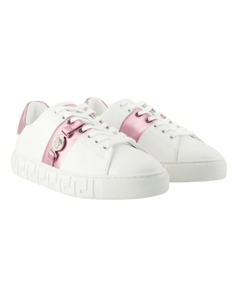 Versace Women's Trainers -  Synthetic Pink Shoes Sneakers White