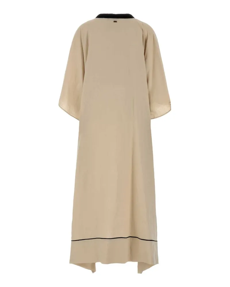 AGNONA Women's Beige Linen Kaftan Exterior: Abiti Dress Beige