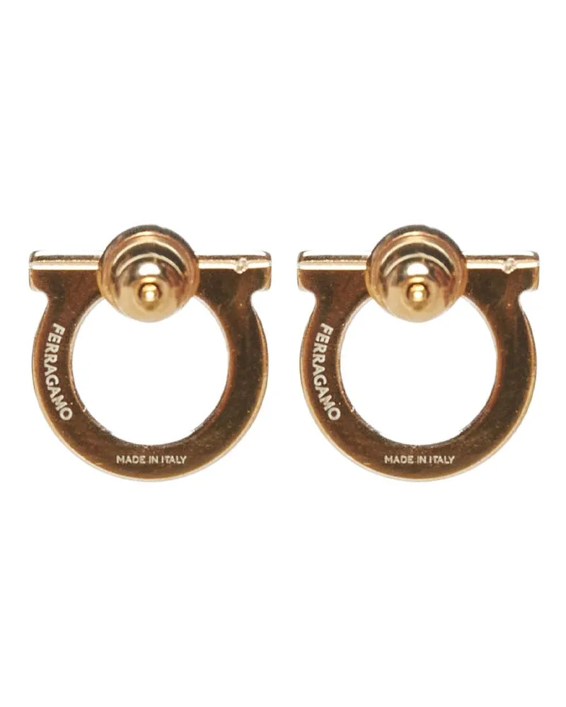 Ferragamo Pearl-Accented Earrings — Gold Gold