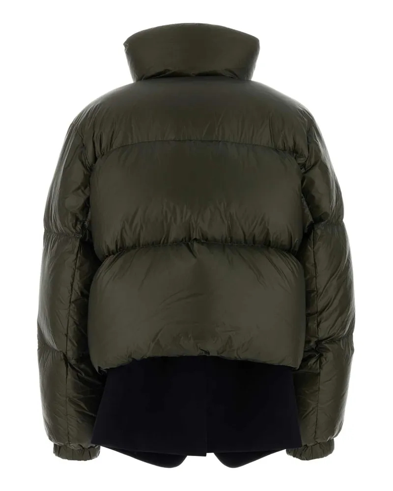 Sacai Women's Olive Green Nylon Down Jacket Khakinavy Camicie Shirt Olive