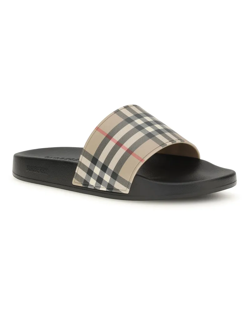 Burberry Men's Check Slides Archive Beige Ip Chk Rubber Sandal Beige