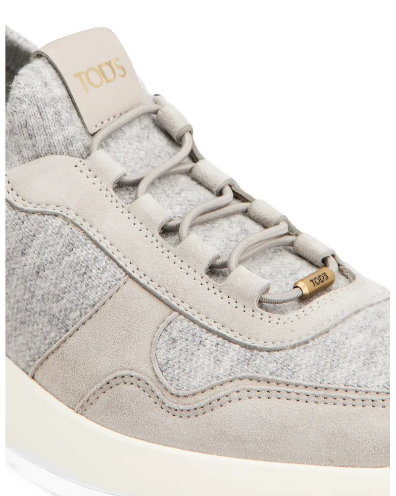 TOD'S Knit and Suede Sneaker — grey Grey