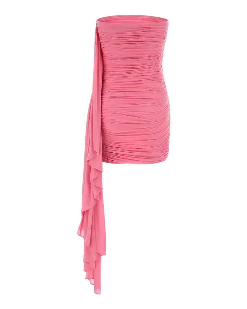 Alexander Wang Women Asymmetric Ruched Strapless Mini Dress Begoniapink Abiti Pink