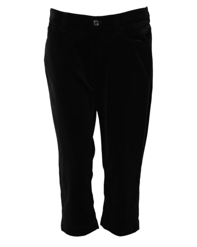 Dolce & Gabbana Women's Black Cotton Skinny Capri Cropped Denim Jeans Clothing Black