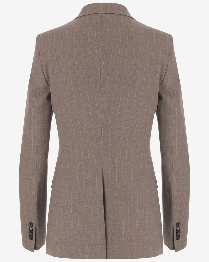 Tagliatore Women's Jacket Stretch Wool Beige Beige