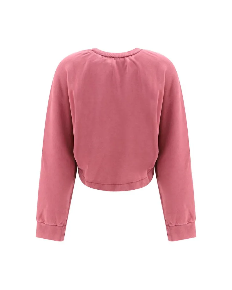 OFF-WHITE Cropped Cotton Terry Sweatshirt — Pink Pink