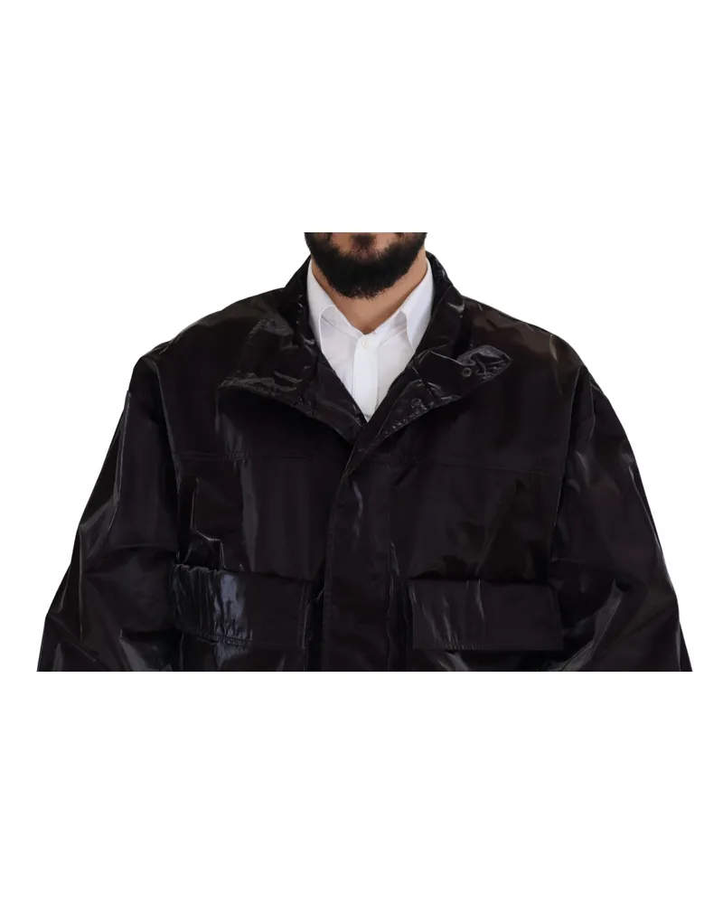 Dolce & Gabbana Nylon Collared Jacket — Burgundy Burgundy