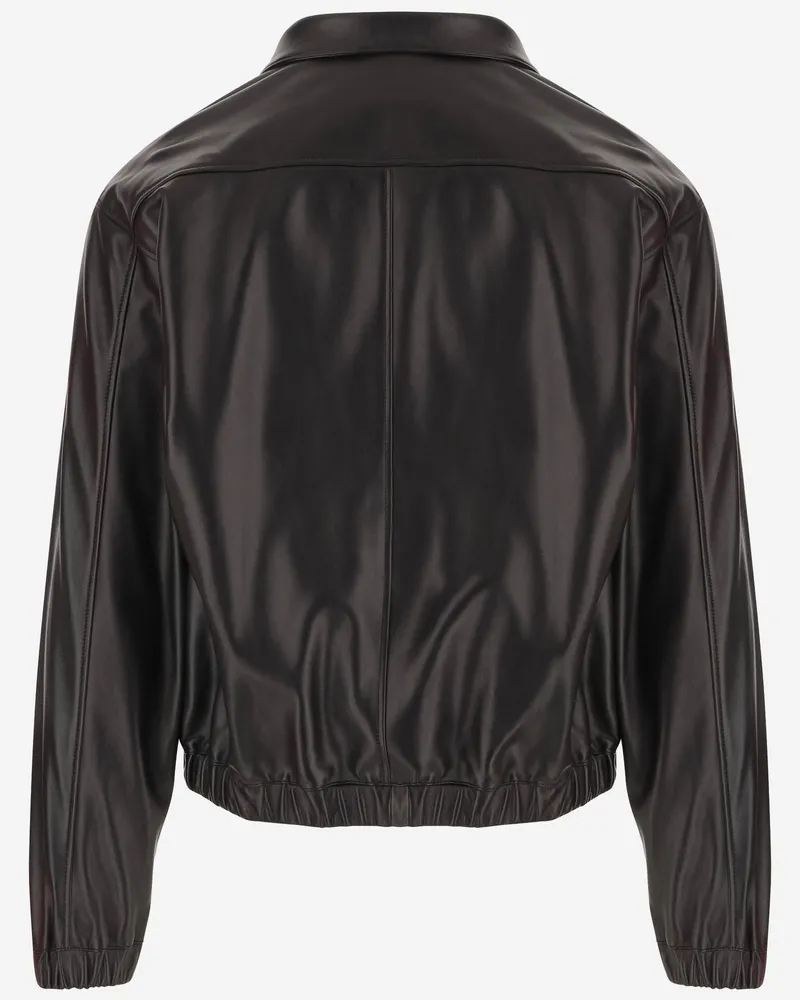 Saint Laurent Men's Jacket Cassandre Lamb Leather Black Black