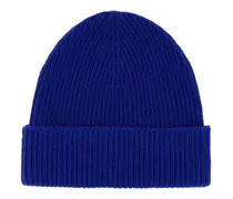 Women's Cuffia Cashmere Ribbed Beanie Blue