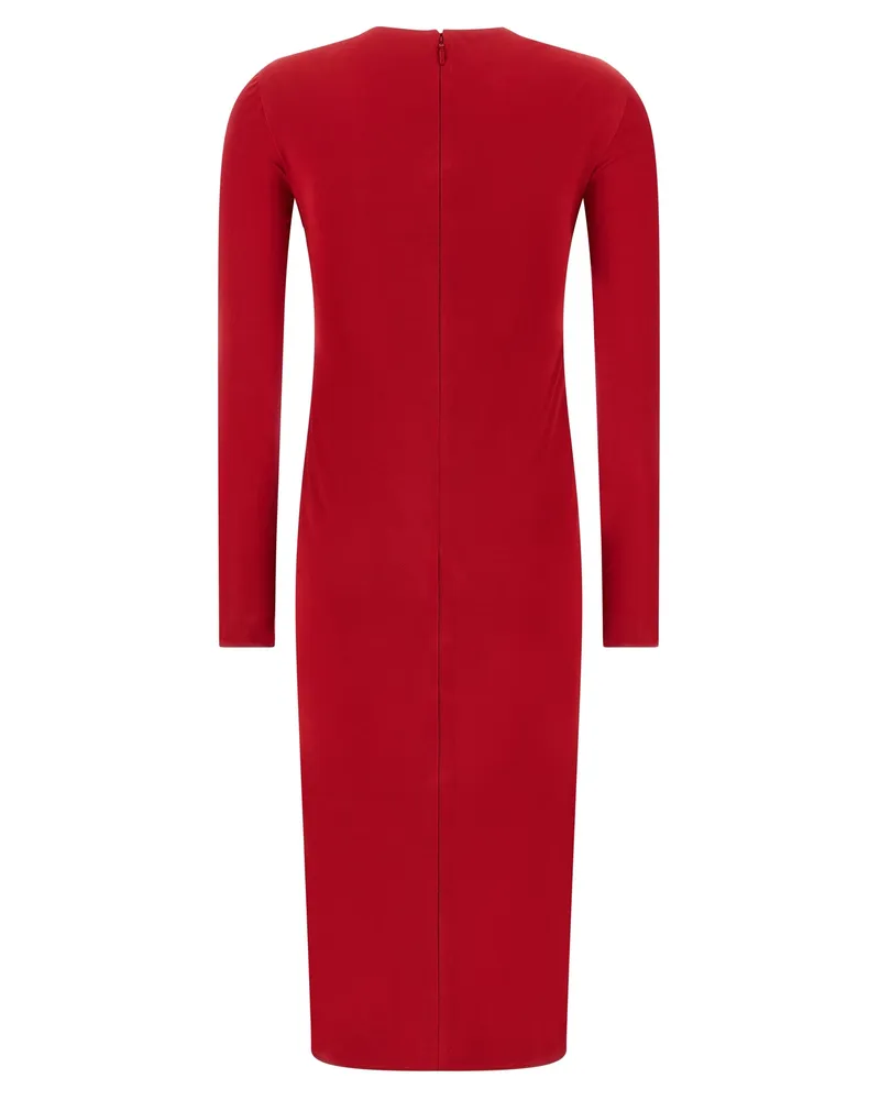 Versace Women's Multicolor Viscose Midi Dress Red