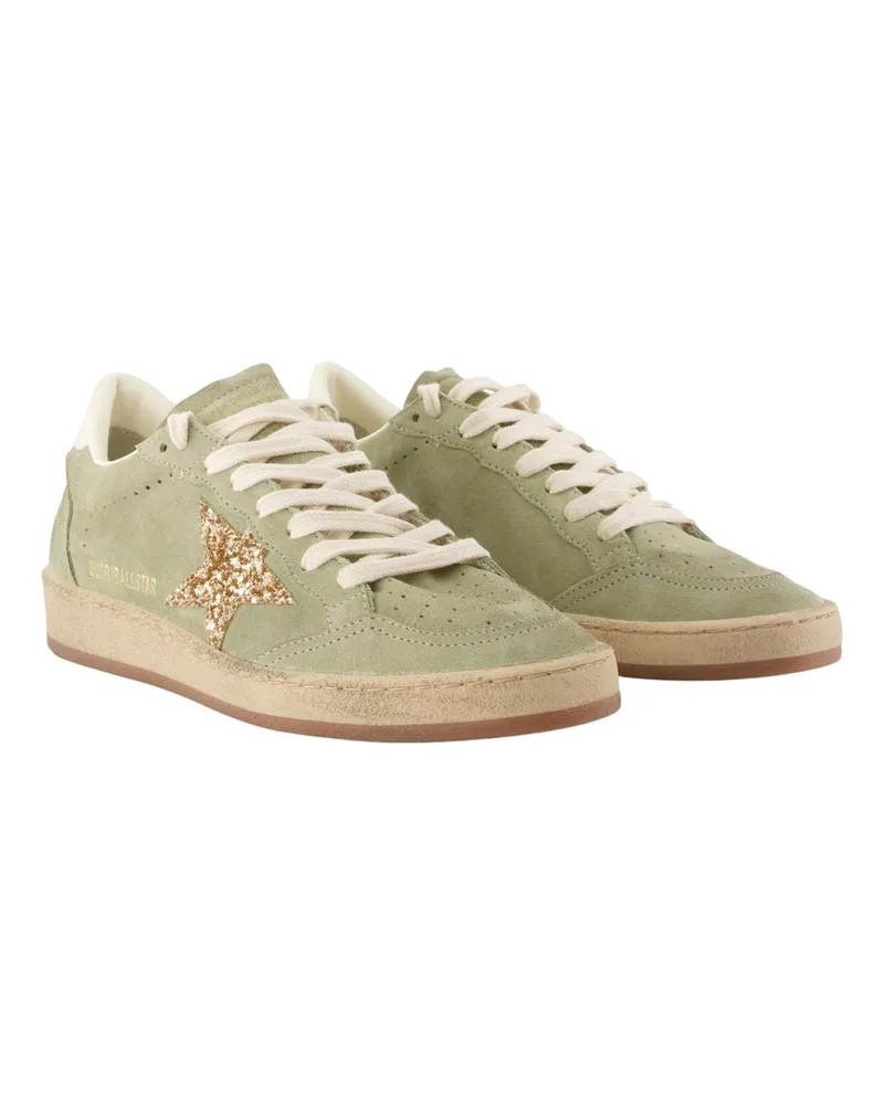 Golden Goose Women's Ball Star Sneakers -  Leather Green Calfskin Shoes Green