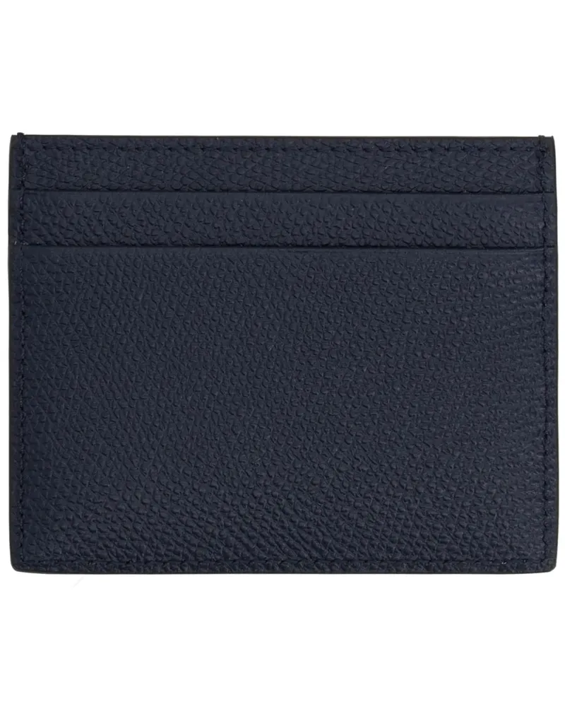 Valentino Garavani Vlog Signature Calf Leather Card Case — Blue Blue