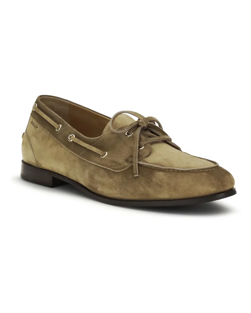 Bally Men's Plume Suede Loafers Sigaro Buffalo Beige